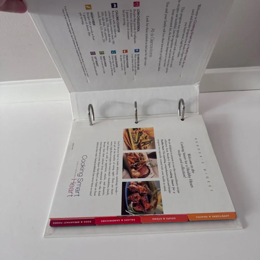 Readers Digest Cooking Smart for a Healthy Heart Binder with Recipes